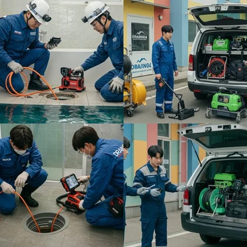 남양주 호평동 하수구 뚫음 횡주관 청소