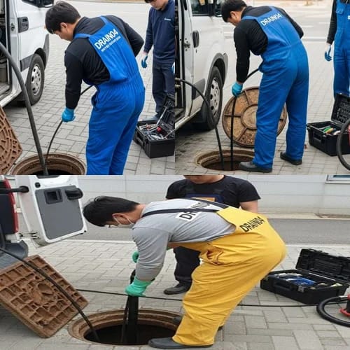 조안면 하수구 뚫음 야간 작업